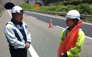 所長パトロール 阪神高速　7号　北神戸線下り線車線規制（神戸西営業所）