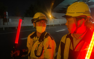所長パトロール 長野自動車道下り線走行車線規制（長野営業所）