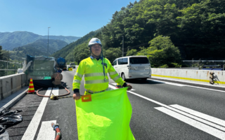 所長パトロール 中央自動車道下り線走行車線規制（飯田営業所）
