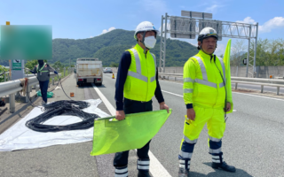 所長パトロール 上信越自動車道上り線走行車線規制（佐久営業所）