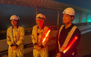 役員パトロール 中央道上り線走行車線規制（八王子多摩営業所）