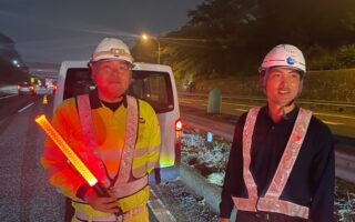 役員パトロール 中央道下り線追越車線規制（八王子多摩営業所）