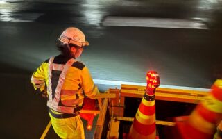 営業所パトロール 圏央道内回り追越車線規制（八王子多摩営業所）