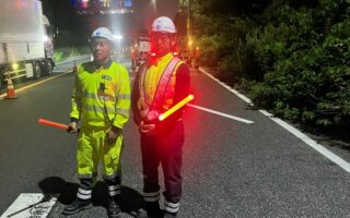 営業所パトロール 国道357号線下り線走行車線規制（千葉営業所）