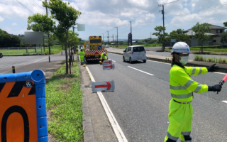 所長パトロール 県道92号片側交互通行規制（千葉営業所）