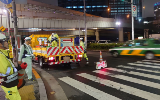設置パトロール 都道３１６号昭和通り　江戸橋北交差点左2車線規制（吉祥寺営業所）