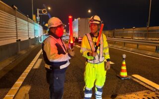 営業所パトロール 名古屋第二環状自動車道下り線走行車線規制（名古屋営業所）