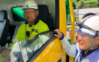 役員パトロール 小田原厚木道路上り線走行車線規制（平塚営業所）