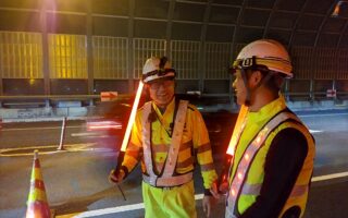 支社長パトロール 圏央道外回り追越車線規制（所沢営業所）