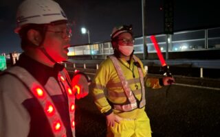 支社長パトロール 札樽自動車道上り線走行車線規制（札幌営業所）