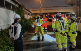 役員パトロール 横浜新道上り線走行車線規制（横浜町田営業所）