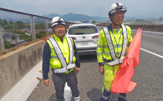 支社長パトロール 京都縦貫道下り線走行車線規制（西宮営業所）