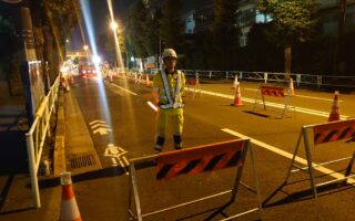 支社長パトロール 国道２０号車線規制（吉祥寺営業所）