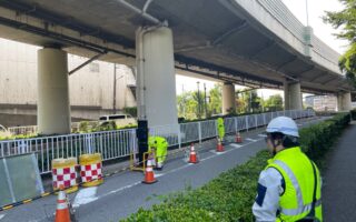 支社長パトロール　車線規制（吉祥寺営業所）