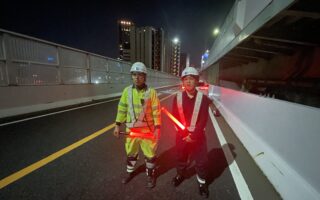 所長パトロール 名高速道路5号万羽線上り線右車線規制（名古屋東営業所）