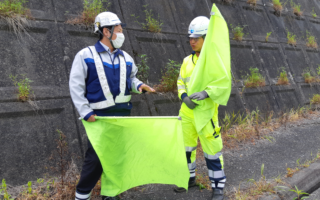 所長パトロール 東富士五湖道路上り線登坂車線規制（大月営業所）