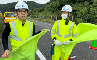 営業所パトロール 中央自動車道上り線走行車線規制（諏訪営業所）