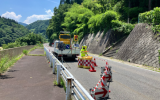 営業所パトロール 国道19号線片側交互通行規制（長野営業所）