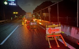 営業所パトロール 中央道上り線追越車線規制（八王子多摩営業所）