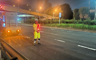設置パトロール 国道357号線車線規制（千葉営業所）