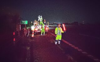 安全パトロール 関越自動車道上り線右2車線規制（太田桐生営業所）