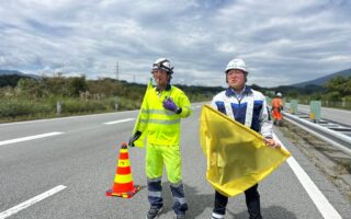 所長パトロール 中央自動車道下り線追越車線規制（甲府営業所）