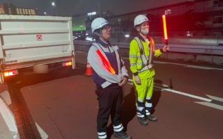 安全パトロール 首都高速道路　1号羽田線下り線左車線規制（葛西営業所）