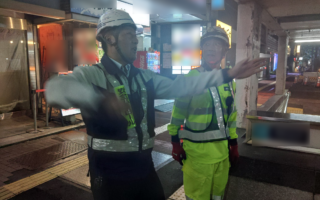 安全課パトロール 虎ノ門一丁目外堀通り車線変移規制（葛西営業所）