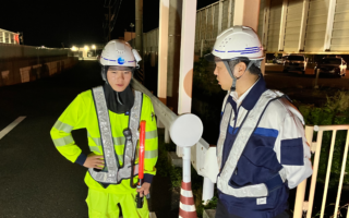 所長パトロール 国道１８号線上り線車線規制（長野営業所）