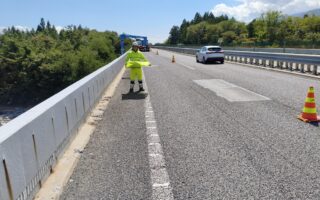 所長パトロール 中央自動車道下り線走行車線規制（飯田営業所）
