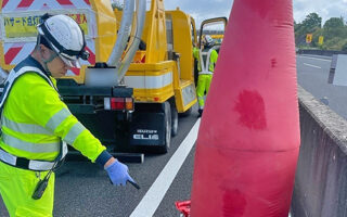 所長パトロール 第二神明上り線追越車線規制（神戸西営業所）