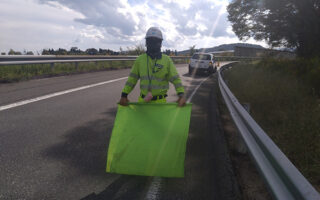 安全パトロール 中央自動車道下り線ランプ規制（飯田営業所）
