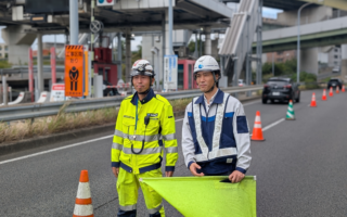 所長パトロール 県道60号上下線車線規制（名古屋東営業所）