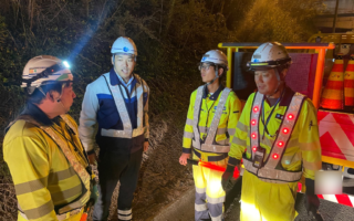 支社長パトロール 中部横断自動車道上下線通行止め規制（甲府営業所）