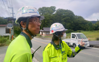 安全パトロール 国道151号線上り線片側交互通行規制（飯田営業所）