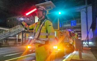 設置パトロール 国道2号線下り線追越車線規制（神戸西営業所）