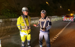役員パトロール 東名高速道路上り線走行車線規制（厚木営業所）
