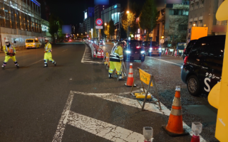 所長パトロール 国道15号線下り線左2車線規制（吉祥寺営業所）