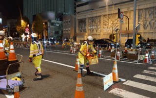 所長パトロール 国道15号線下り線左車線規制（吉祥寺営業所）
