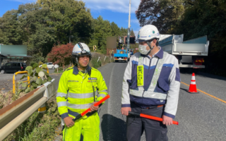 設置パトロール 国道19号線下り線片側交互通行規制（多治見営業所）