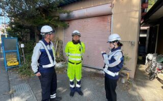 安全部パトロール 市道片側交互通行規制（大月営業所）