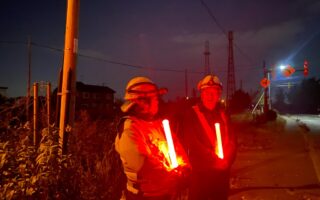 インターンパトロール 道央自動車道　恵庭IC　A・C・Eランプ上下線ランプ規制（札幌営業所）