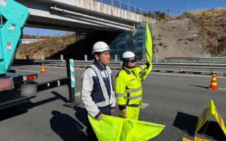 所長パトロール 中央自動車道下り線走行車線規制（松本営業所）
