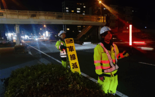 所長パトロール 国道19号線通行止め規制（松本営業所）