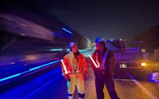 支社長パトロール 道央自動車道（南路線）上下線対面通行規制（江別営業所）