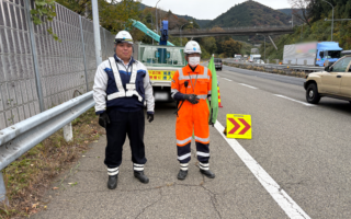 支社長パトロール 中央道　下り線　上り線下り線路肩規制（八王子維持営業所）