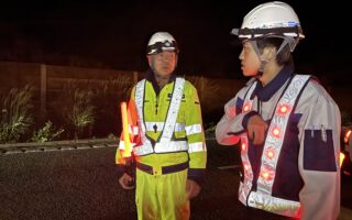 営業所パトロール 中央自動車道上下線対面通行規制（諏訪営業所）