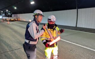 支社長パトロール 長野自動車道上り線走行車線規制（長野営業所）