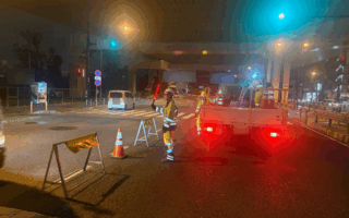 インターンパトロール 国道20号上下線通行止め規制（八王子多摩営業所）