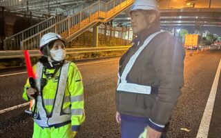 支社長パトロール 首都高湾岸線西行き左VF規制（加平営業所）